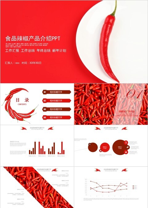 简单实用风格食品辣椒产品介绍PPT