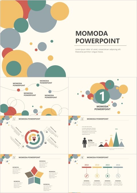 米色简洁精美通用ppt模板