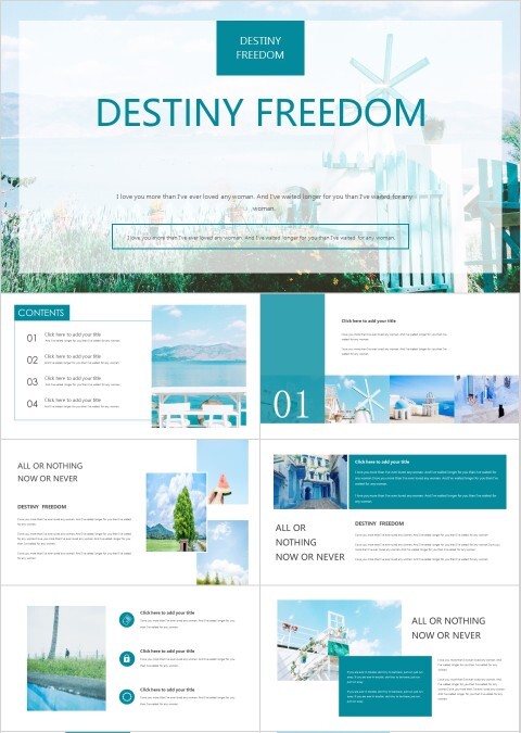 清新淡雅英文风格商务通用模版