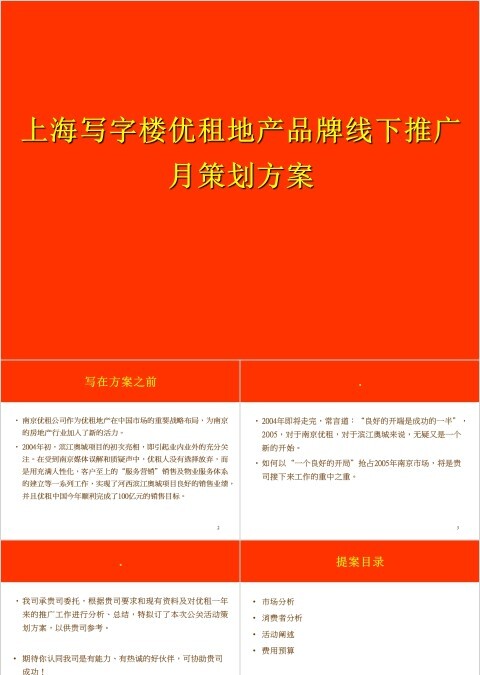房地产写字楼线下推广月策划方案 PPT