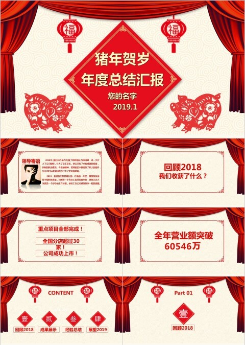 甜甜圈画册PPT模板面包咖啡甜点PPT