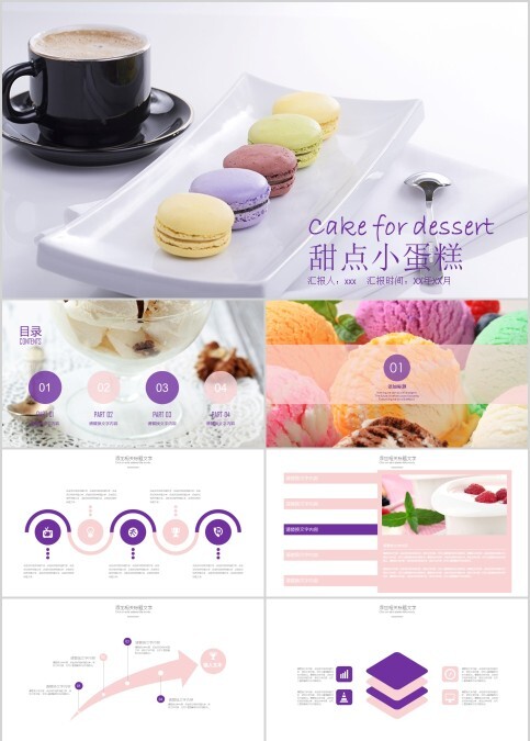  面包咖啡甜点PPT蛋糕甜点PPT