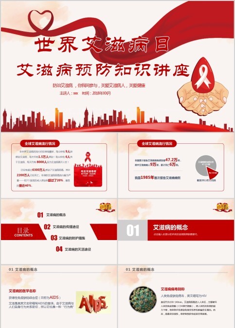 世界艾滋病日艾滋病预防知识讲座PPT