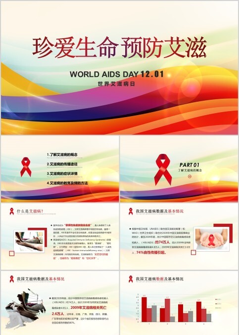 珍爱生命预防艾滋病PPT