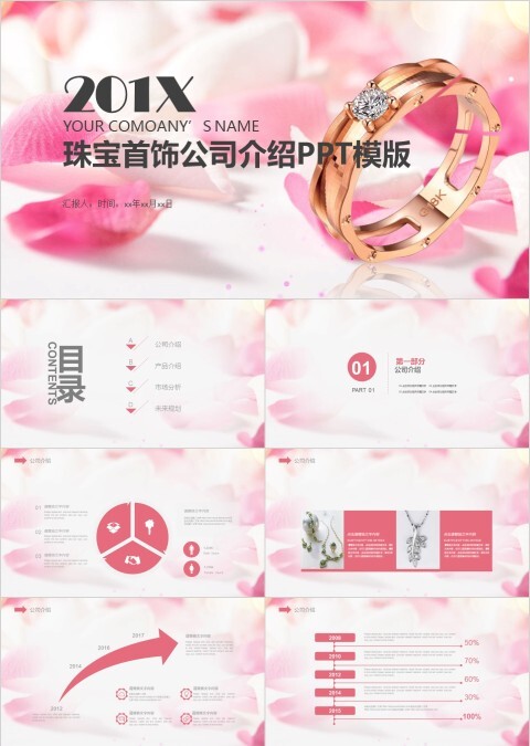 珠宝首饰公司介绍ppt模板公司汇报