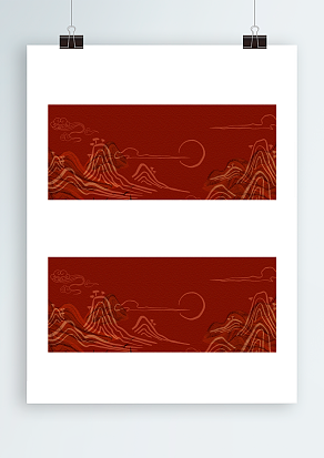 红色山丘刺绣背景图