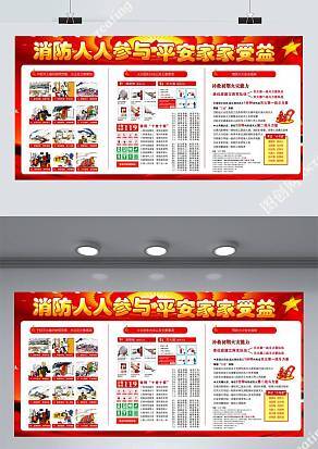 消防人人参与平安家家受益展板
