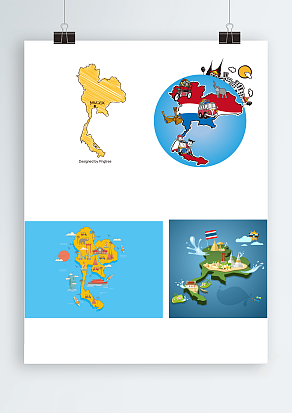 创意可编辑泰国矢量地图ai