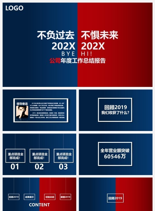 高端大气风格公司年度工作总结报告ppt模板