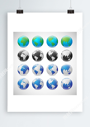 各类地球Ai球体地图模型Ai图形