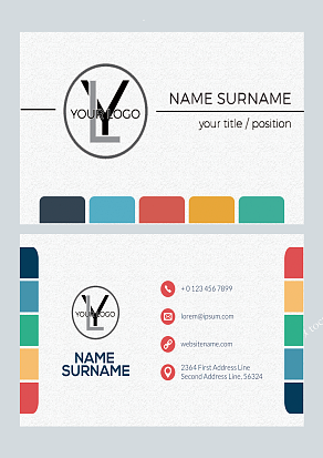 七彩几何组合名片