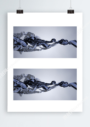 墨色绸带元素背景