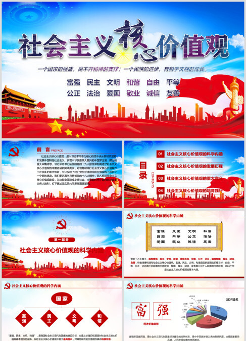 社会主义核心价值观宣讲培训ppt模板课件