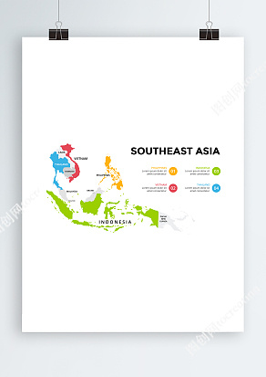 东南亚国家矢量地图