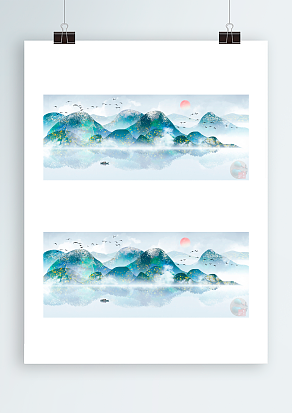 梦幻山水间背景墙