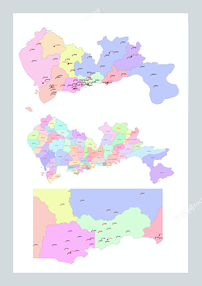 【AI/CDR/EPS】深圳地图行政区划区街道轮廓可编辑高清格式矢量图