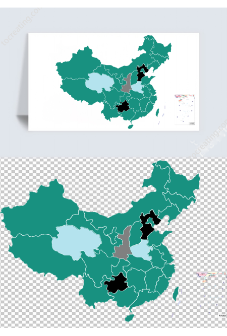 绿色中国地图