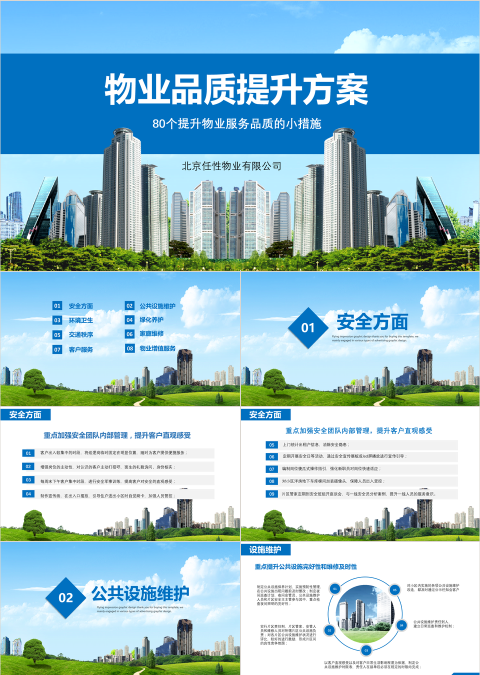 物业公司品质提高实施方案PPT模板