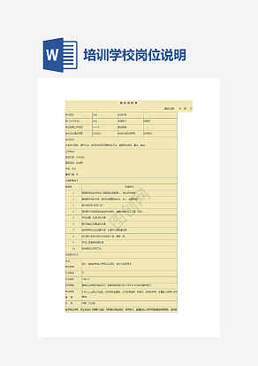 培训学校各岗位说明书