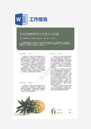 工作报告通用word模板