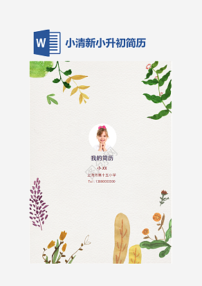 小清新小升初简历