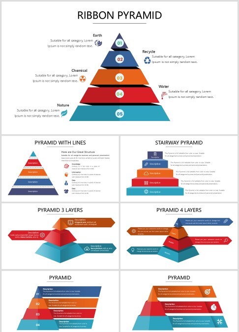 多彩金字塔数据图表