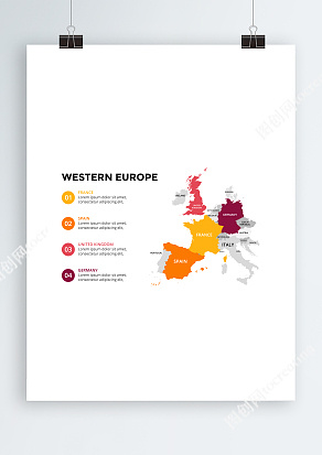 West Europe map可拆分矢量地图