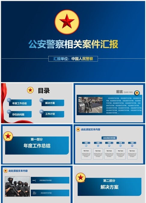 公安警察相关案件汇报公安PPT