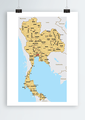 泰国高清矢量带地名地图
