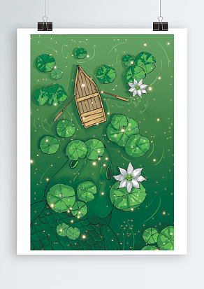 绿色满满夏日风夏至主题海报设计