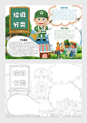 垃圾分类小知识电子手抄报