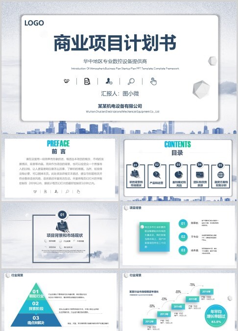 清爽简约高端商业计划书创业计划书新品发布项目展示 PPT