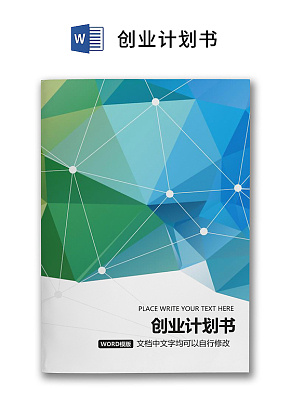 黑白简约创业计划书商业计划书word模板