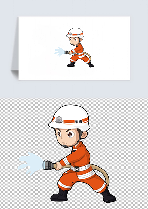 卡通消防员矢量